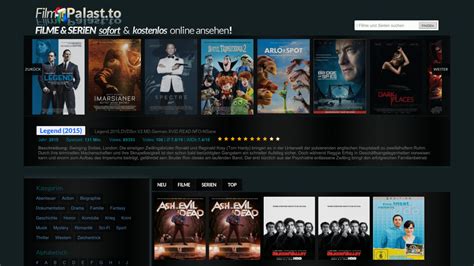 Filmpalast Streaming-Plattform Oberfl&auml;che